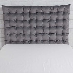 Tufted Velvet Headboard Panel - Gray
